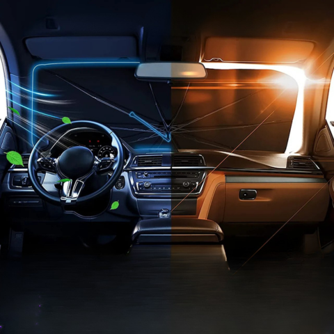 Kompakt Solskærm til Forrude – Hurtig og Effektiv Installation