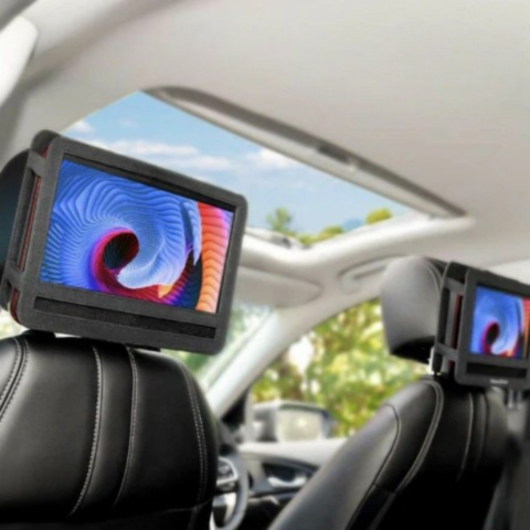 SDおよびUSBポート付きポータブルDVDプレーヤー — 明確で実用的な画面