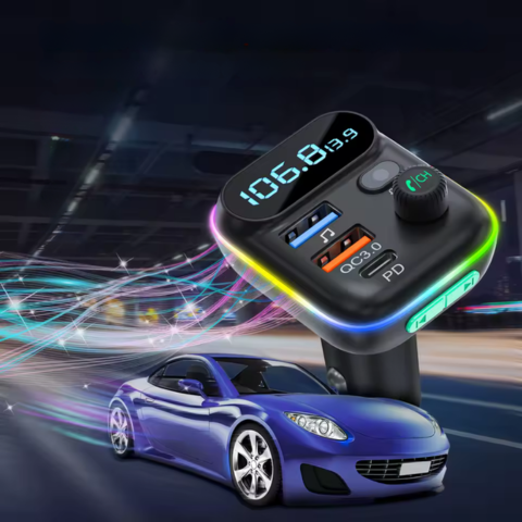 جهاز إرسال FM بلوتوث للسيارة — مكالمات واضحة وموسيقى لاسلكية