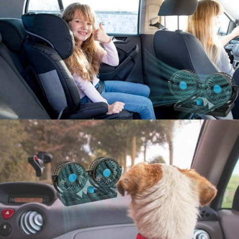 Ventilateur Double Pour Voiture — Idéal Été Comme Hiver