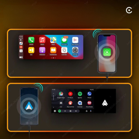 Radio multimedia para coche MP5 con CarPlay y Android Auto - Pantalla táctil y conexión rápida