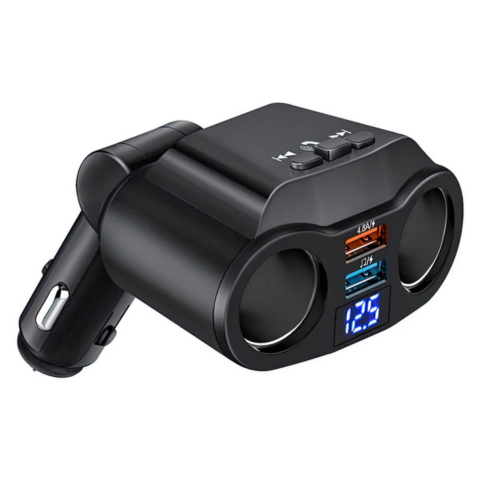 Auto Zigarettenanzünder-Adapter - Dual USB Port & Digital Display