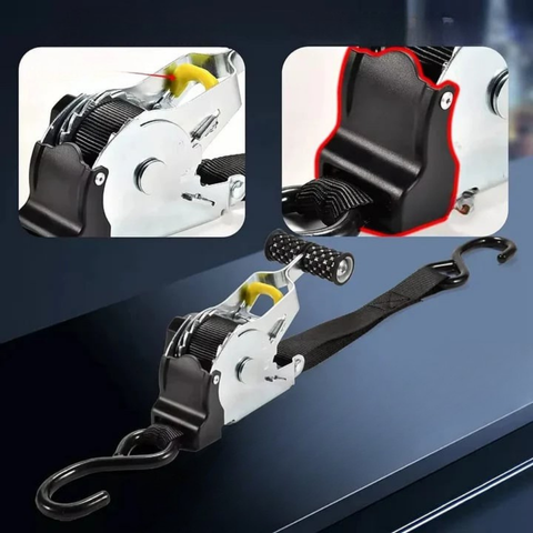 Pas z napinaczem do samochodu — bezpieczeństwo i uproszczone mocowanie 