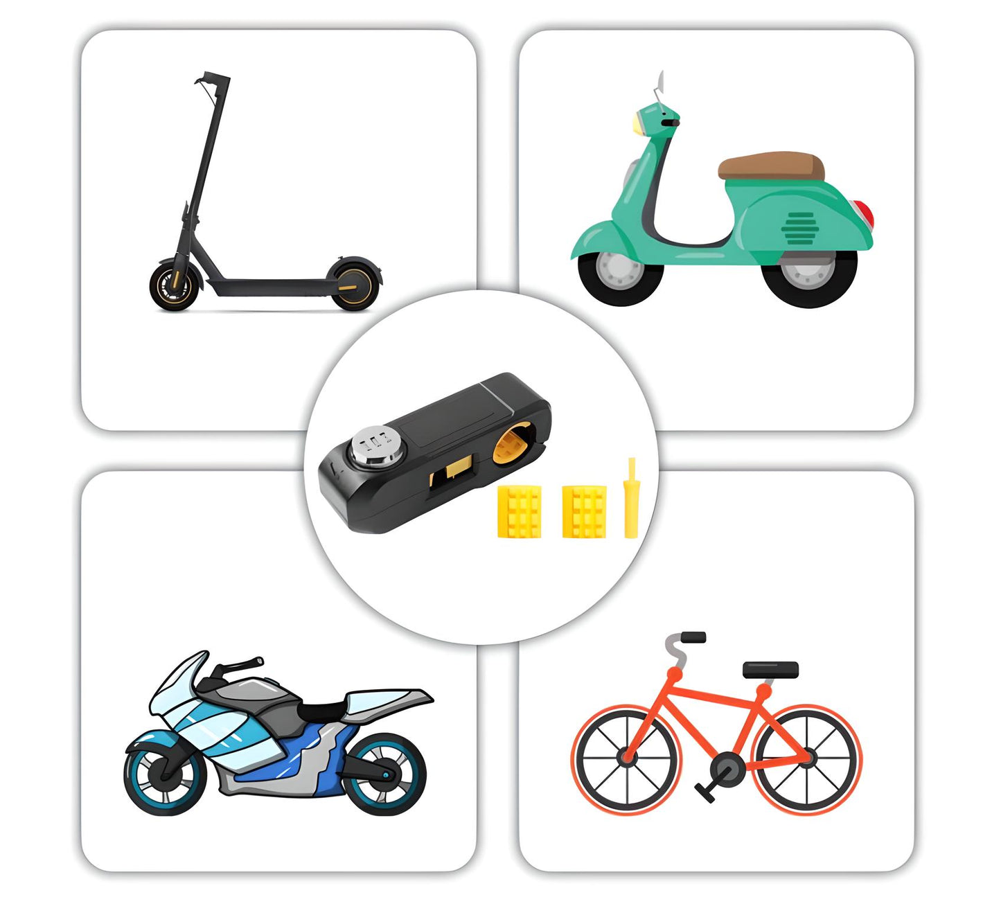 Zámek na řídítka Snadná Instalace – Bezpečnost pro Dvoukolová Vozidla 