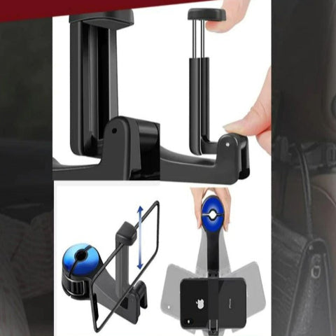 Soporte de teléfono y bolsa para reposacabezas – 2-en-1 práctico 