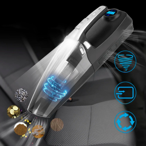 Aspiradora de Coche 4-en-1 – Alta Rendimiento 12V/120W 