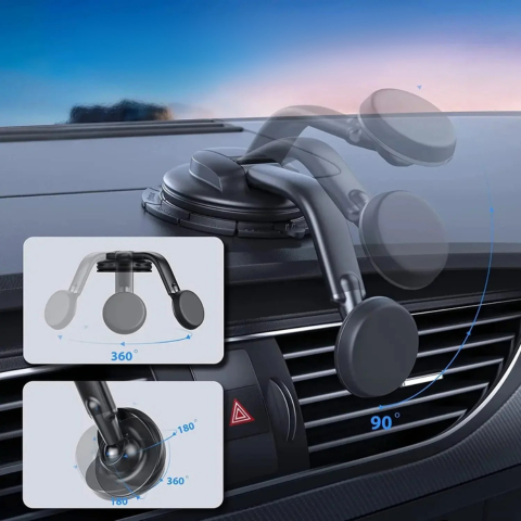 תמיכה בטלפון מגנטי אוניברסלי – התקנה על לוח מחוונים 