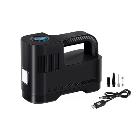 Bærbar Digital 12V Luftkompressor Med LED-lampe — Sikkerhet Og Bruk Om Natten 