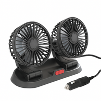 Ventilador automático de doble cabezal - Alimentación por USB o mechero