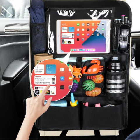 Organizador De Asiento Trasero De Coche — Almacenamiento Amplio Y Práctico 