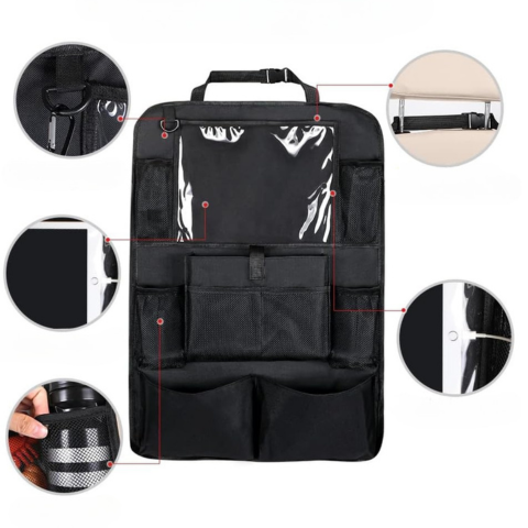 Organizador De Asiento Trasero De Coche — Almacenamiento Amplio Y Práctico 