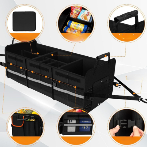 منظم صندوق السيارة مع حقيبة عازلة للحرارة — الراحة والتنظيم 