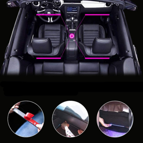 LED Ambient Bil Lys – Multifarvede Lys Reaktive Til Lyd 