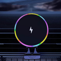 حامل هاتف السيارة - شحن لاسلكي وإضاءة LED 