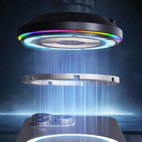 حامل هاتف السيارة - شحن لاسلكي وإضاءة LED 