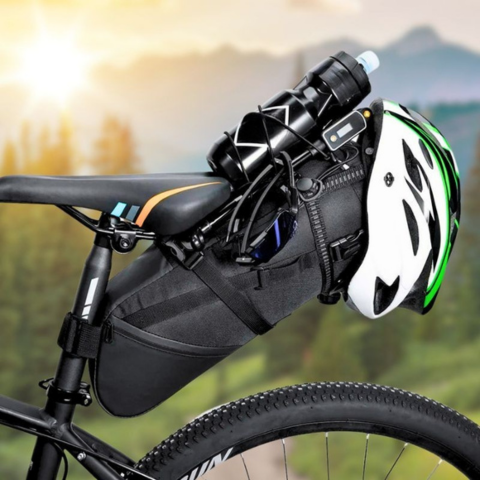 Bolsa de sillín de bicicleta de gran capacidad — impermeable y reflectante 
