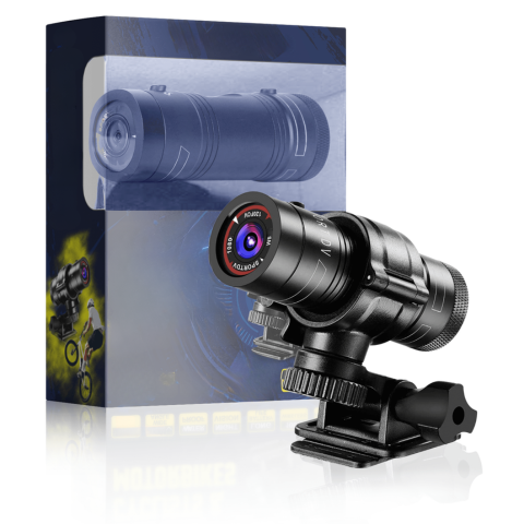 מצלמת אקשן עמידה במים להגה ולקסדה – אידיאלית לרכיבה על אופניים ואופנועים 