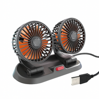 Ventilador automático de doble cabezal - Alimentación por USB o mechero
