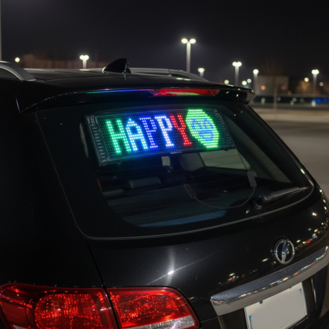 Panel LED Programable Para Coche — Comunicación y Estilo Moderno 