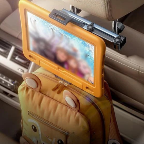 Support for Phone and Tablet for Car – Adjustable Headrest Mount 