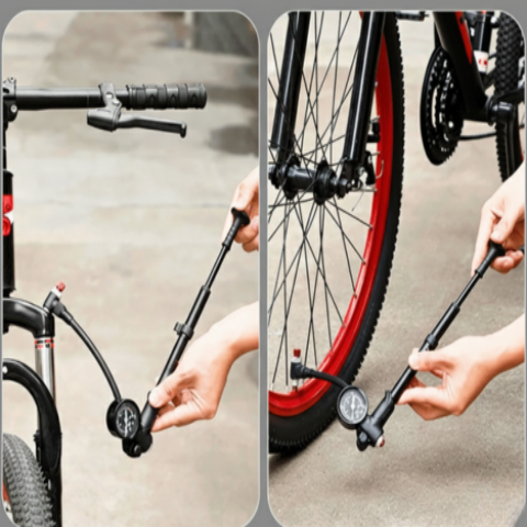 Mini Bomba de Bicicleta 300 PSI — Compacta y Duradera con Manómetro 