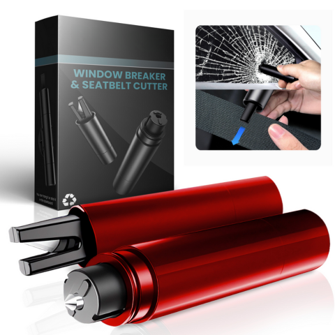 Młotek ratunkowy do samochodu – tłuczek do szyb i nóż do pasów 