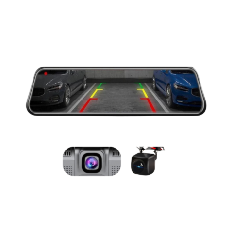 مرآة رؤية خلفية ذكية مزودة بكاميرا أمامية وخلفية - رؤية عالية الدقة ومساعدة على الركن