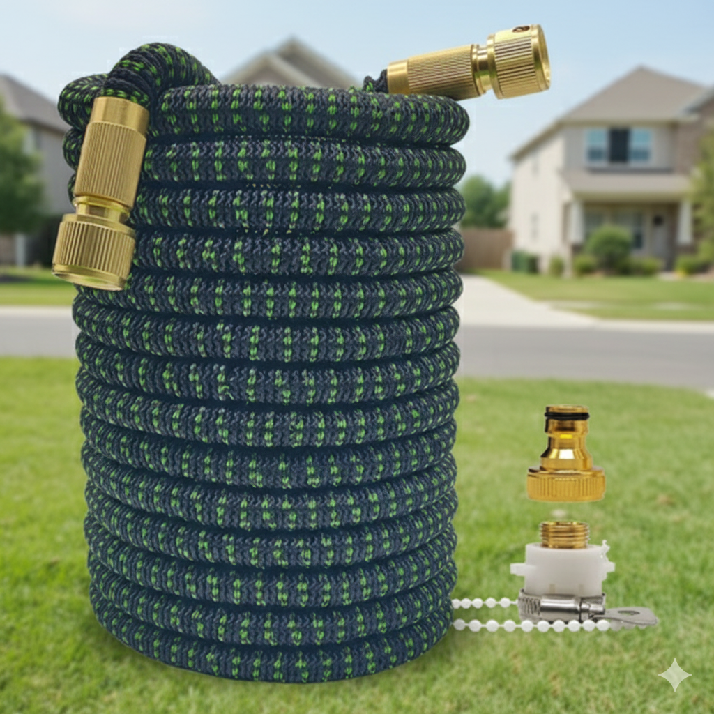 Erweiterbarer Gartenschlauch — Multifunktional mit Hochdruckpistole 