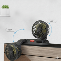 Ventilador automático de doble cabezal - Alimentación por USB o mechero
