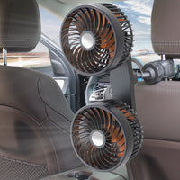 Ventilateur De Voiture Double Tête — Rechargeable Et Orientable