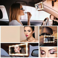 Led Car Make Up Mirror - Diseño Compacto y Luz Ajustable