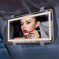 Led Car Make Up Mirror - Diseño Compacto y Luz Ajustable