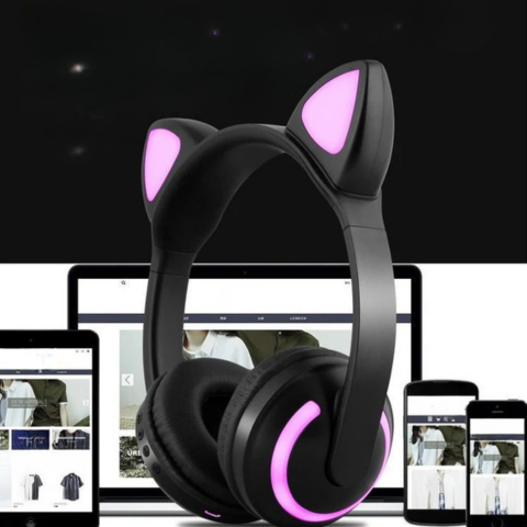 Auriculares Bluetooth Iluminados Cat Ears - Confort de escucha y estilo original