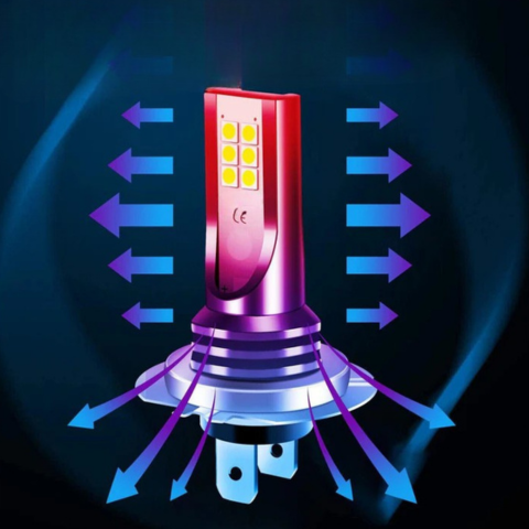 Bombillas Led H7 H11 80W 6500K - Haz Preciso y Rendimiento Estable