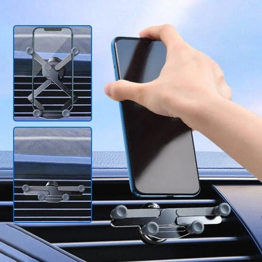 Soporte Teléfono Coche Rejilla de Ventilación – Rotación 360° & Bloqueo Automático 