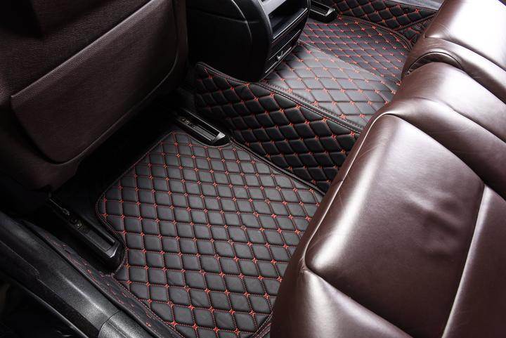 Tapis De Voiture Imperméables – Style Sport Noir & Rouge